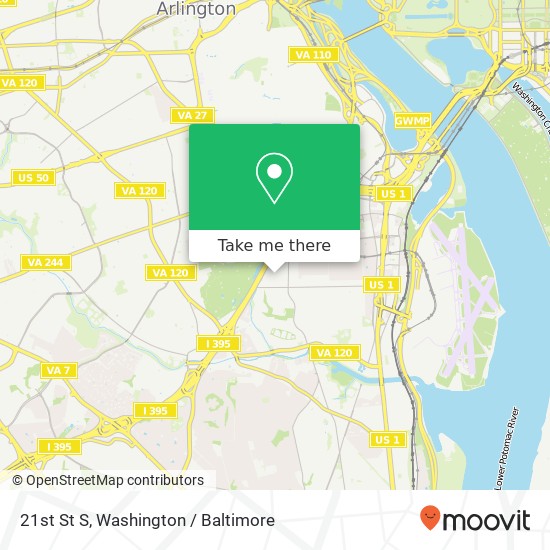 Mapa de 21st St S, Arlington, VA 22202