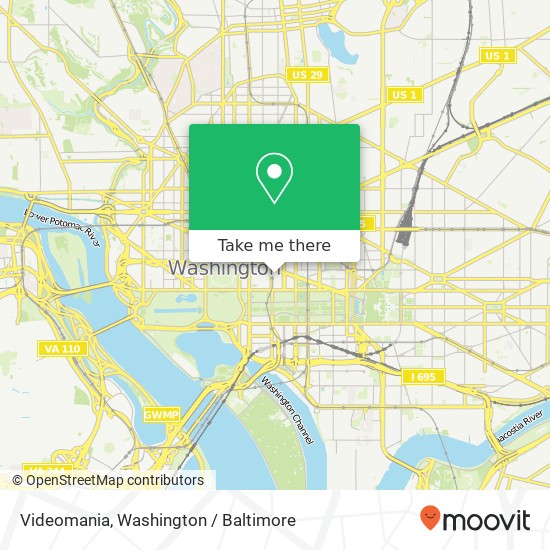 Videomania, 1100 Pennsylvania Ave NW map