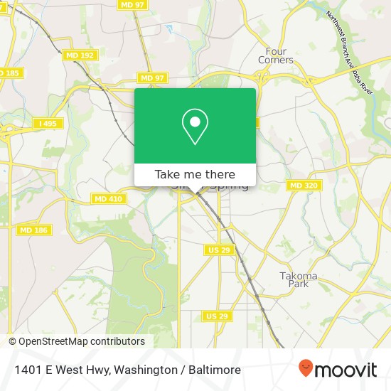 1401 E West Hwy, Silver Spring, MD 20910 map