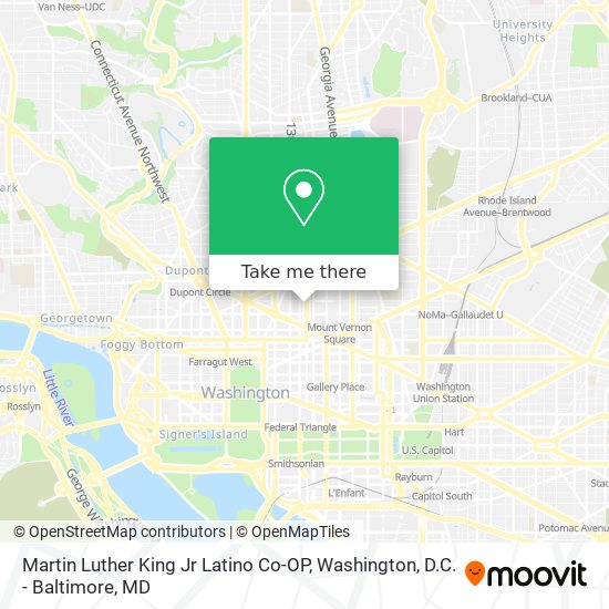 Mapa de Martin Luther King Jr Latino Co-OP