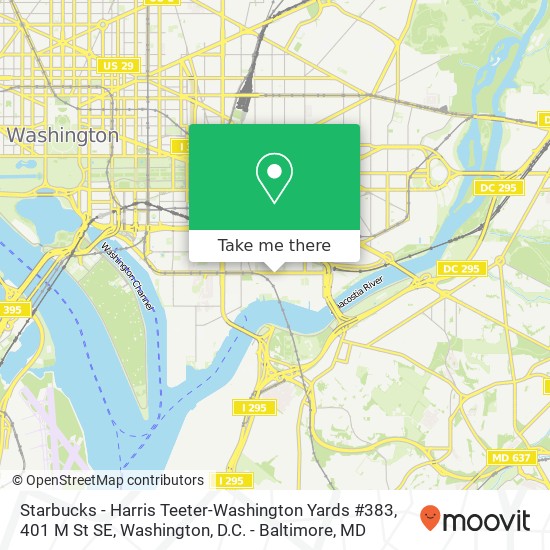 Mapa de Starbucks - Harris Teeter-Washington Yards #383, 401 M St SE