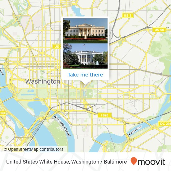 United States White House, 100 Indiana Ave NW map