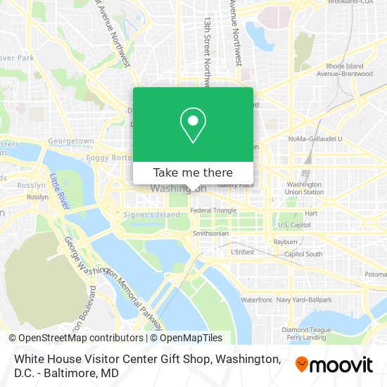 Mapa de White House Visitor Center Gift Shop