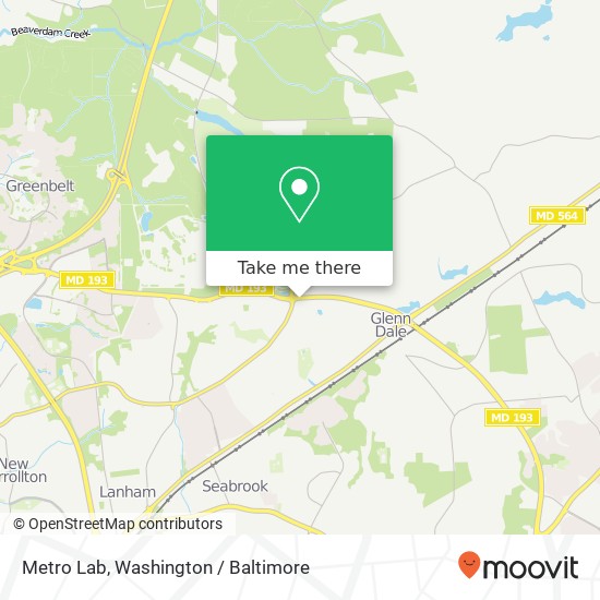 Mapa de Metro Lab, 9801 Greenbelt Rd
