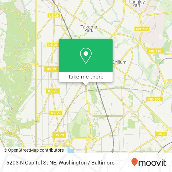 Mapa de 5203 N Capitol St NE, Washington, DC 20011
