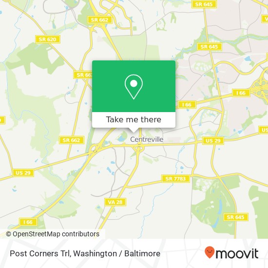 Mapa de Post Corners Trl, Centreville, VA 20120