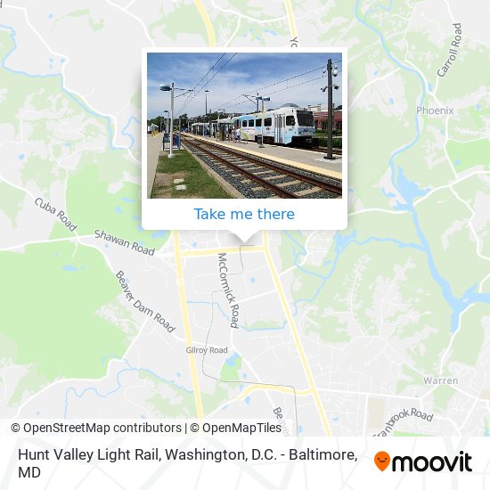 Mapa de Hunt Valley Light Rail