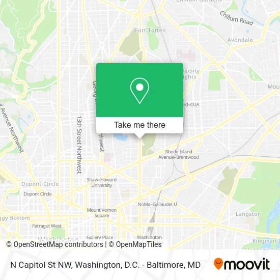 N Capitol St NW map