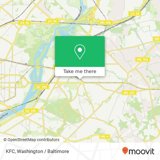 Mapa de KFC, 4435 Benning Rd NE