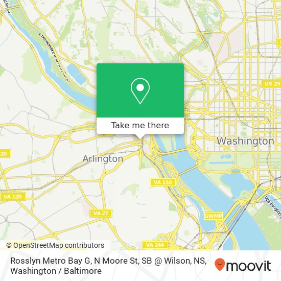 Mapa de Rosslyn Metro Bay G, N Moore St, SB @ Wilson, NS