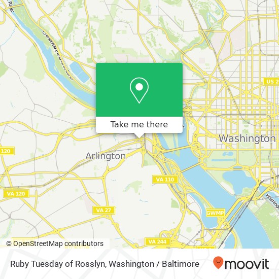 Ruby Tuesday of Rosslyn, 1300 Wilson Blvd map