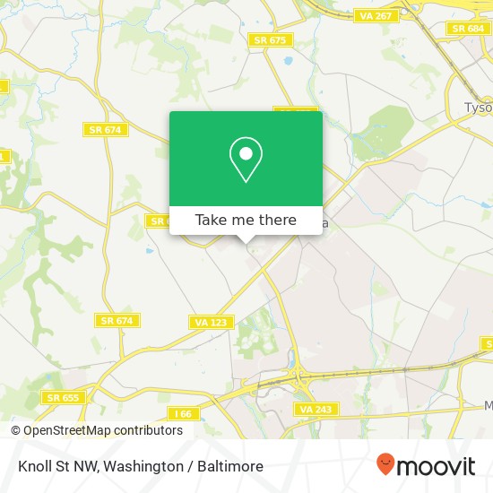 Mapa de Knoll St NW, Vienna (VIENNA), VA 22180