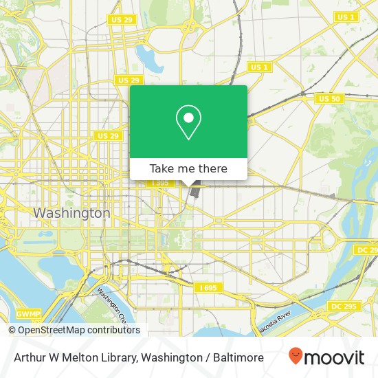 Mapa de Arthur W Melton Library, 750 1st St NE