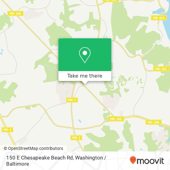 Mapa de 150 E Chesapeake Beach Rd, Owings, MD 20736