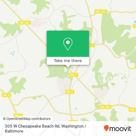 Mapa de 305 W Chesapeake Beach Rd, Owings, MD 20736