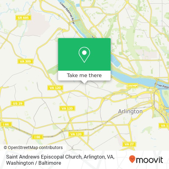 Mapa de Saint Andrews Episcopal Church, Arlington, VA, 4000 Lorcom Ln