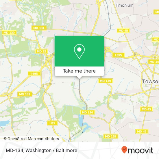 Mapa de MD-134, Towson, MD 21204