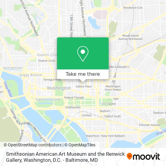 Smithsonian American Art Museum and the Renwick Gallery map