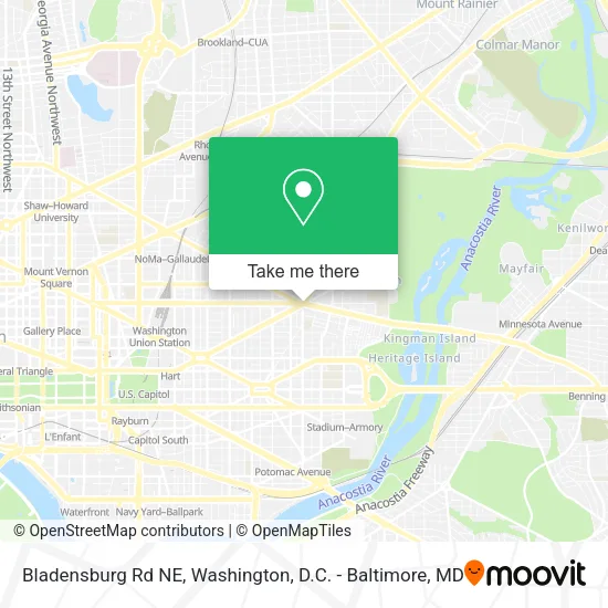 Bladensburg Rd NE map