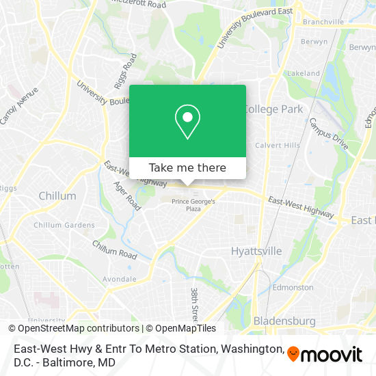 East-West Hwy & Entr To Metro Station map