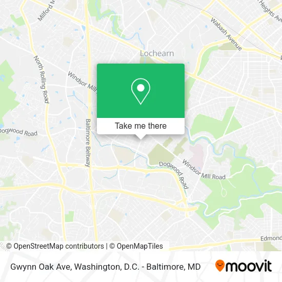 Mapa de Gwynn Oak Ave