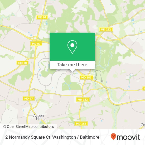 Mapa de 2 Normandy Square Ct, Silver Spring, <B>MD< / B> 20906