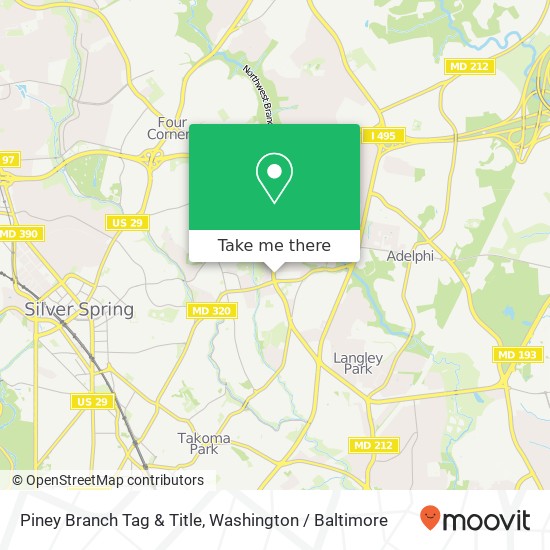 Piney Branch Tag & Title, 632 University Blvd E map