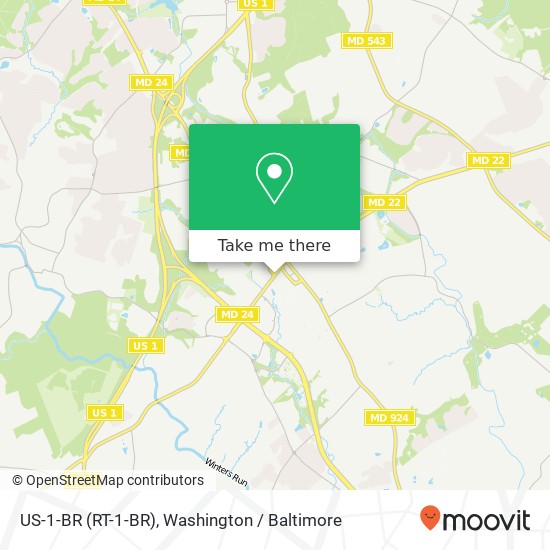 US-1-BR (RT-1-BR), Bel Air, <B>MD< / B> 21014 map