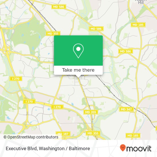 Mapa de Executive Blvd, Kensington, <B>MD< / B> 20895