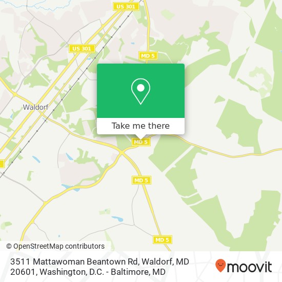 Mapa de 3511 Mattawoman Beantown Rd, Waldorf, MD 20601