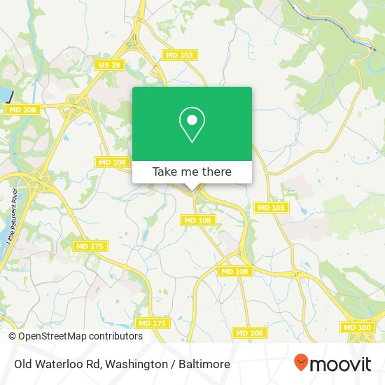 Mapa de Old Waterloo Rd, Columbia, MD 21045