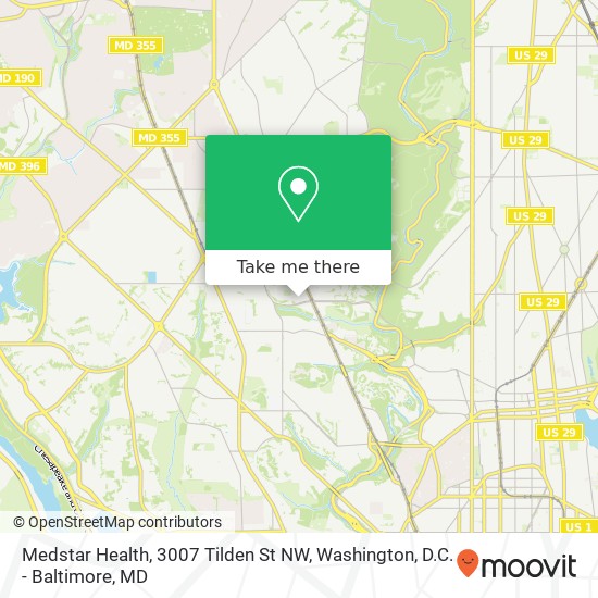 Mapa de Medstar Health, 3007 Tilden St NW