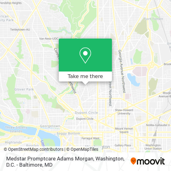 Mapa de Medstar Promptcare Adams Morgan