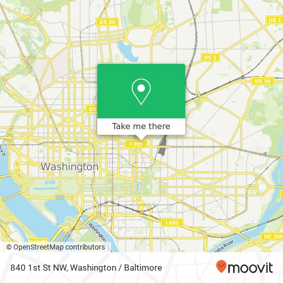 840 1st St NW, Washington, DC 20001 map