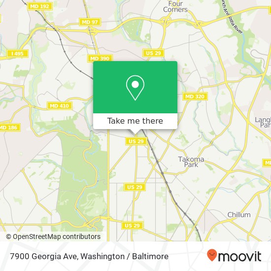 Mapa de 7900 Georgia Ave, Silver Spring, MD 20910