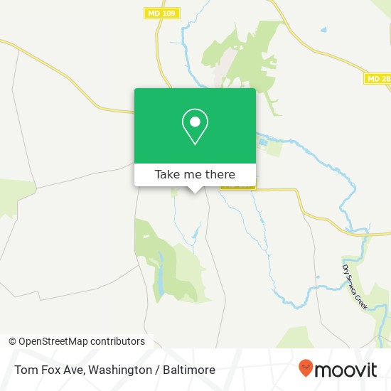 Mapa de Tom Fox Ave, Poolesville, MD 20837