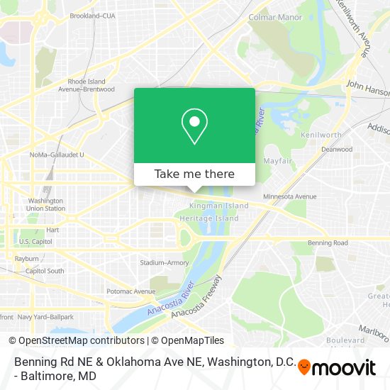 Mapa de Benning Rd NE & Oklahoma Ave NE