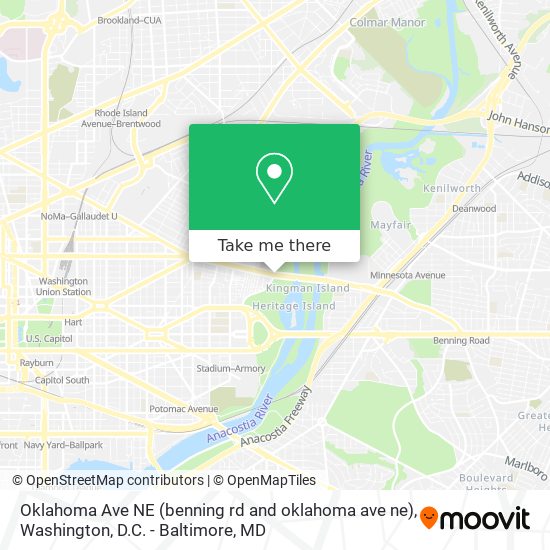 Oklahoma Ave NE (benning rd and oklahoma ave ne) map