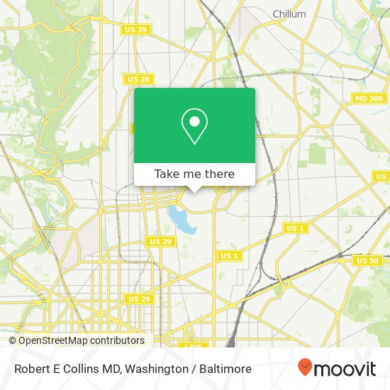 Robert E Collins MD, 106 Irving St NW map