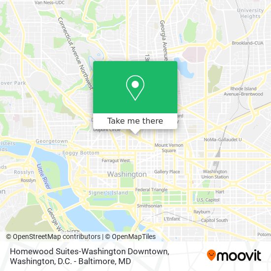 Mapa de Homewood Suites-Washington Downtown