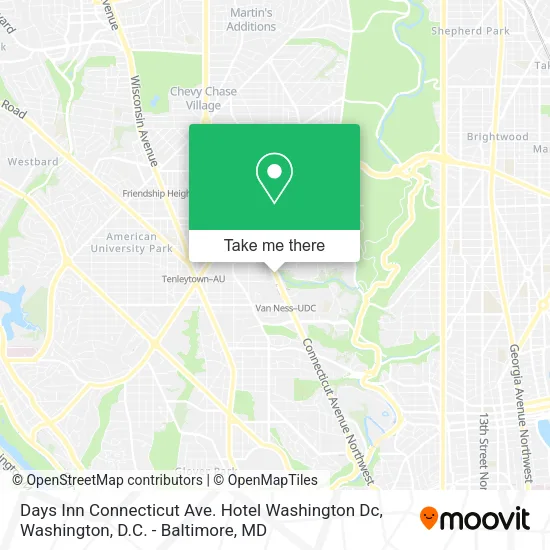 Mapa de Days Inn Connecticut Ave. Hotel Washington Dc