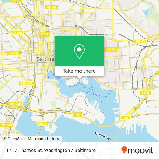 Mapa de 1717 Thames St, Baltimore, MD 21231