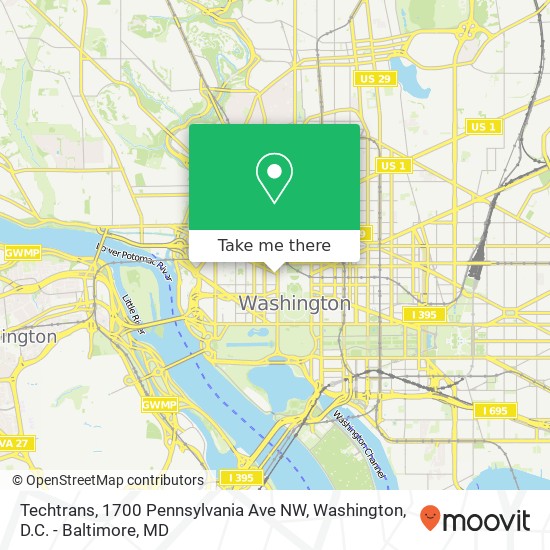Mapa de Techtrans, 1700 Pennsylvania Ave NW