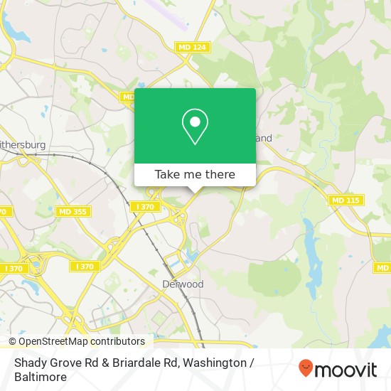 Shady Grove Rd & Briardale Rd, Shady Grove Rd map