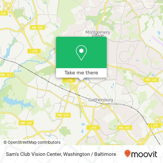 Mapa de Sam's Club Vision Center, 610 N Frederick Ave