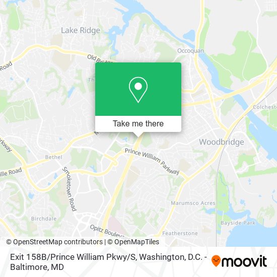 Mapa de Exit 158B / Prince William Pkwy / S