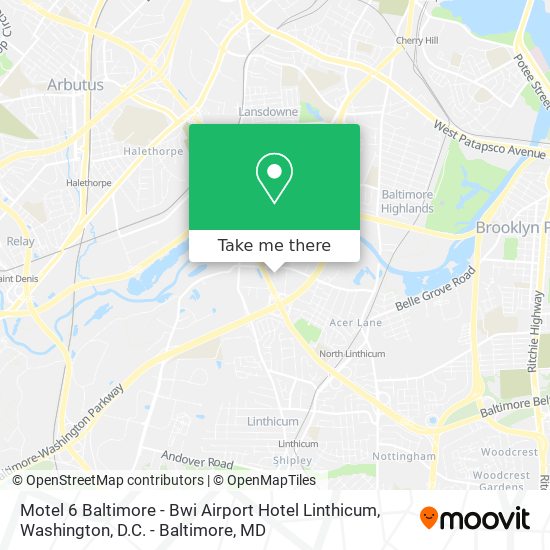Mapa de Motel 6 Baltimore - Bwi Airport Hotel Linthicum