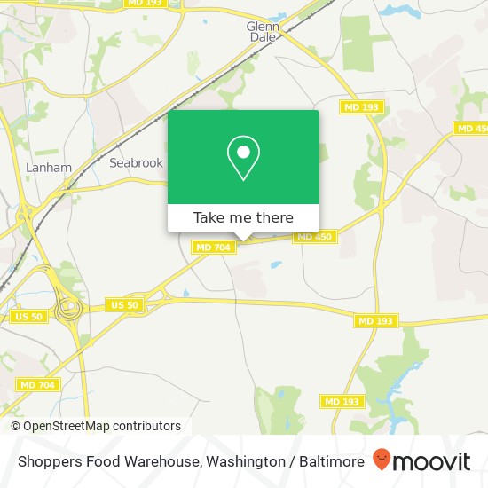Mapa de Shoppers Food Warehouse, 10501 Martin Luther King Jr Hwy