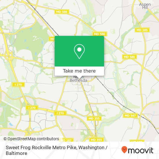 Mapa de Sweet Frog Rockville Metro Pike, 11520 Rockville Pike