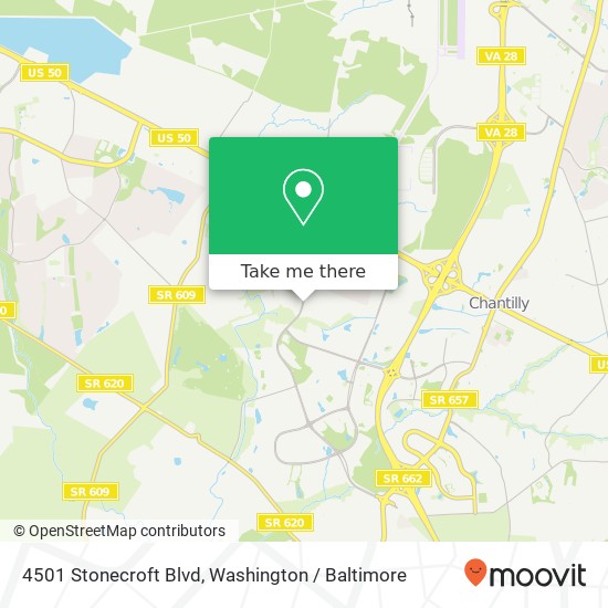 Mapa de 4501 Stonecroft Blvd, Chantilly, VA 20151